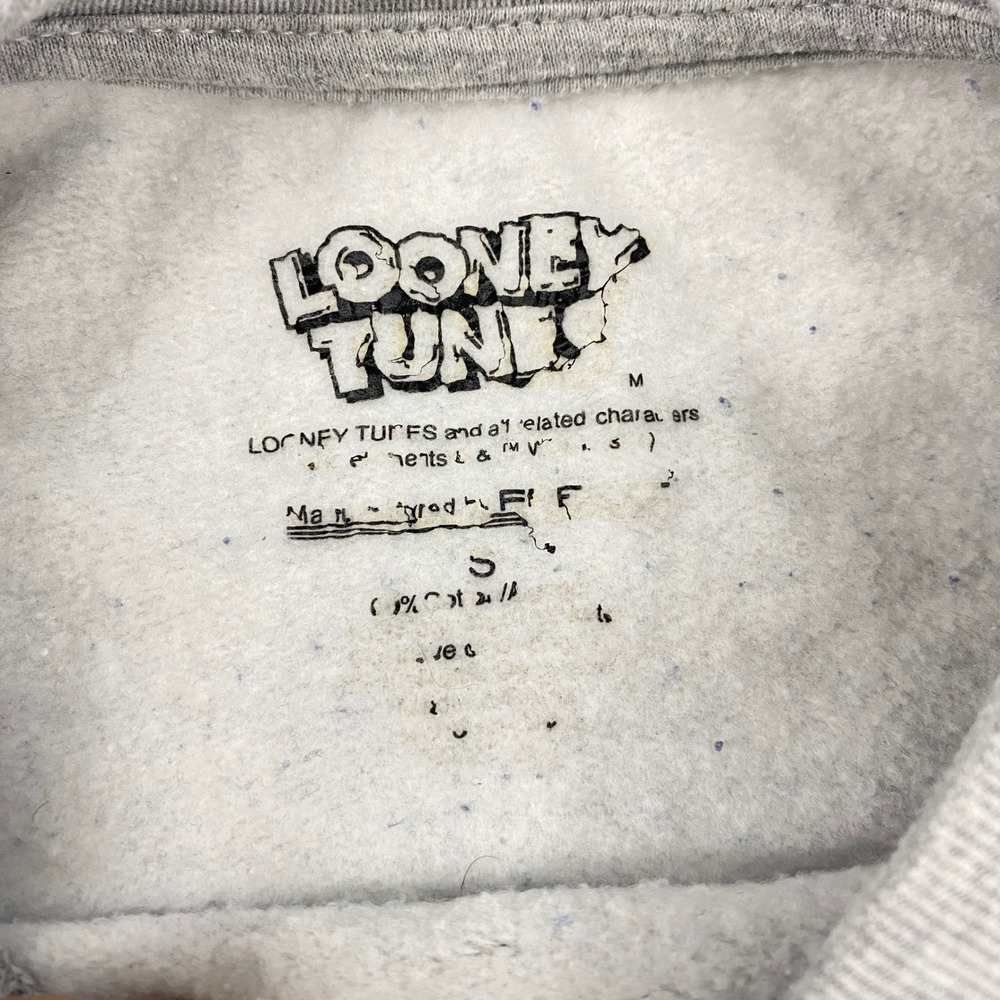 Looney Tunes Bugs Bunny Thats All Folks Sweatshirt Gray‎ Size M Kiss Print - Picture 5 of 8